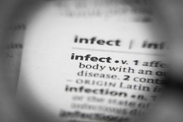 Word or phrase infect in a dictionary.