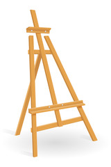 wooden easel for painting and drawing vector illustration