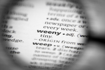 Word or phrase weeny in a dictionary.