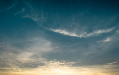 Naklejka na ściany i meble Sky and clouds in sunset, Soft & Blur
