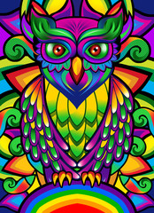 COLORFUL LGBT PRIDE OWL DESIGN