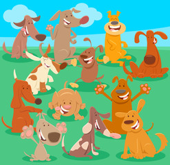 many dogs cartoon characters group