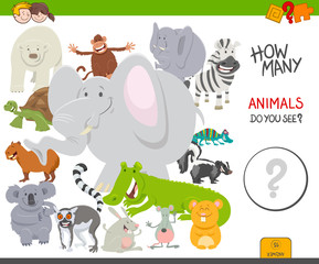 count the animals educational task for children