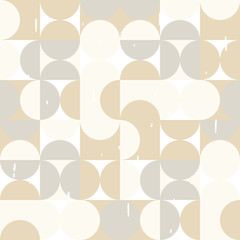 Pastel colors circle tiles seamless pattern, vector geometric background.