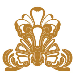 Golden vintage baroque ornament, corner. Retro pattern antique style acanthus.