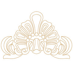 Golden vintage baroque ornament, corner. Retro pattern antique style acanthus.