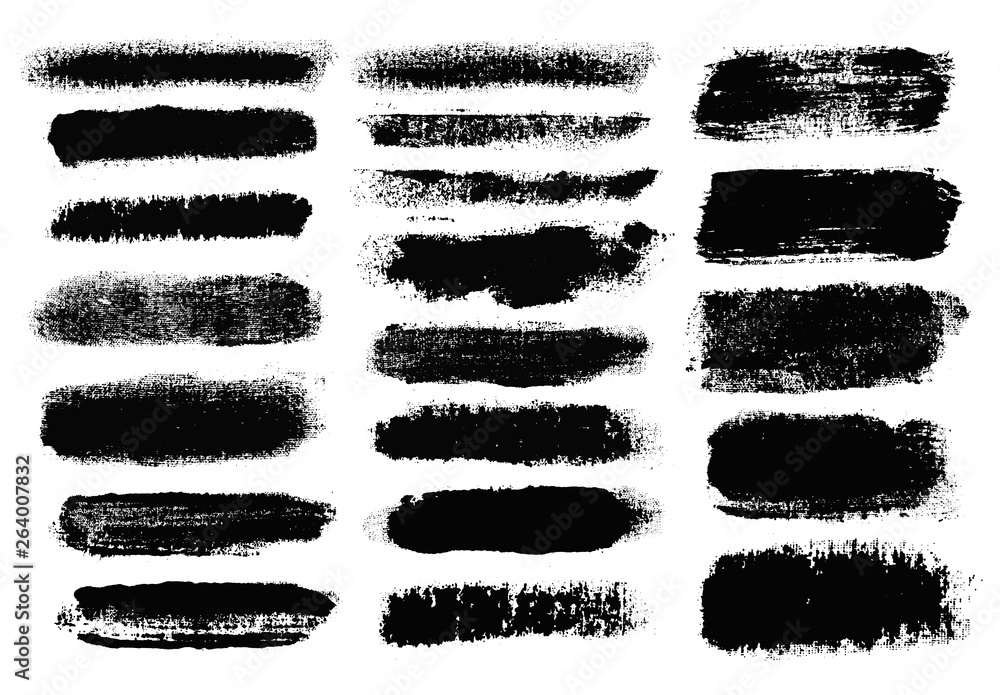 Aufkleber brush strokes. vector paintbrush set. grunge design elements.