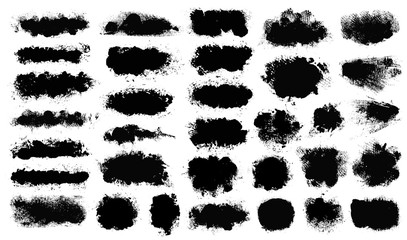 Brush strokes. Vector paintbrush set. Grunge design elements.