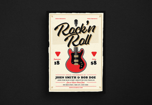 Rock 'n Roll Music Flyer Layout