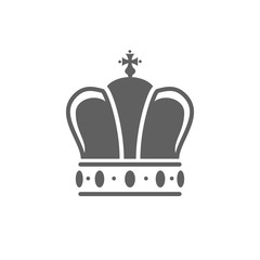 King royal crown ilhouette isolated on white background.