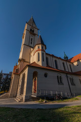 Fototapeta na wymiar Church of St. Jan Nepomucky in Ceske Budejovice city in south Bohemia