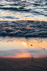 Ocean Waves at Sunset