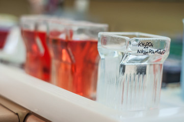 Close-up test tubes rack