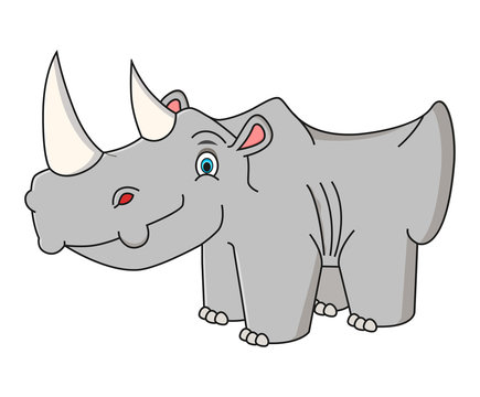 Сartoon rhino vector illustration