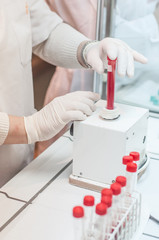 Laboratory test-tubes close-up