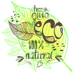 eco icon natural, free gmo vector eps 10