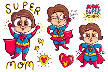 Super mother's Day Cartoon