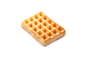 Belgium waffer isolated on white background.