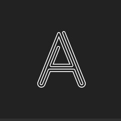Lines letter A, thread maze style vector latin letter for logo and monogram. Typography design.