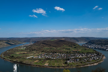 The city of Boppard at the German Rhine area