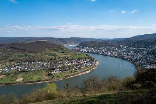 The city of Boppard at the German Rhine area