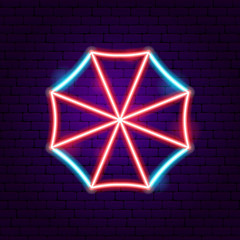 Obraz premium Sun Umbrella Neon Label