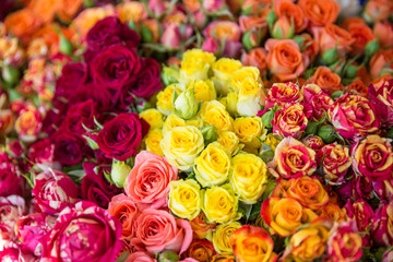 Photo of flower bazaar for graphic and web design, for website or mobile app.