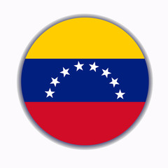 Banner with flag of Venezuela. Colorful illustration with flag for web design. Button with transparent background.