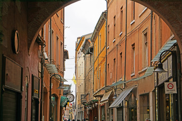 Houses, streets of Ravenna. Walk through the historic center of the city