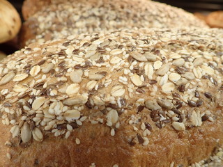  fresh baked bread in a market