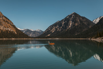 kayaking on a sea in tyrol, austria