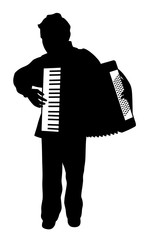 Boy playing accordion