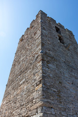 Ancient Byzantine Tower in town of Nea Fokea, Kassandra, Chalkidiki, Central Macedonia, Greece