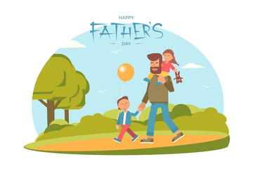 Fathers Day congratulation vector template