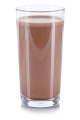 Frischer Kakao Glas Schoko Schokoladen Milch freigestellt Freisteller isoliert