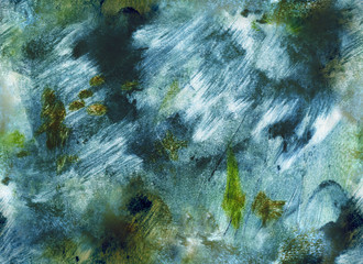 Color hand painted seamless pattern with abstract sea