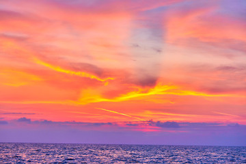 sunset over sea