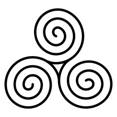 Celtic Triskele - Beautiful Celtic triskele, also known as triskelion or triple spiral, isolated on white background