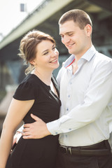 Portrait of two beautiful young lovers