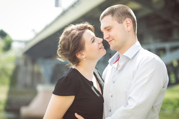 Portrait of two beautiful young lovers