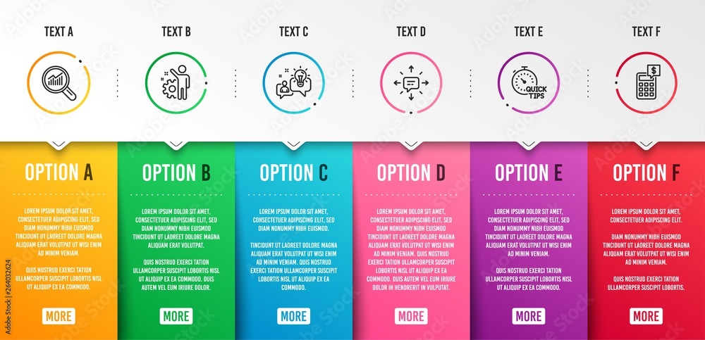 Poster sms, data analysis and idea icons simple set. employee, quick tips and calculator signs. conversatio