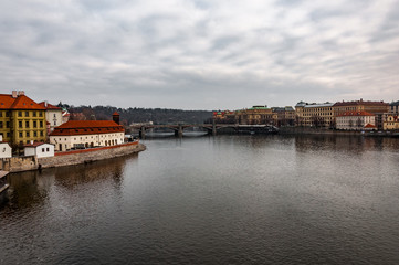 Fototapeta na wymiar Spectacular view on the river in Prague