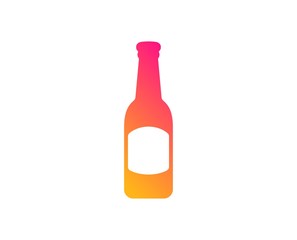 Beer bottle icon. Pub Craft beer sign. Brewery beverage symbol. Classic flat style. Gradient beer icon. Vector