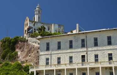 Alcatraz Island in the Bay of San Francisco from May 1, 2017, California USA