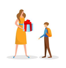 Mother Prepared Surprise Gift for Son. Birthday.