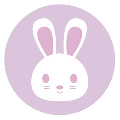 Bunny Head Icon - Cute bunny head icon isolated on white background and part of K-Pop icon collection