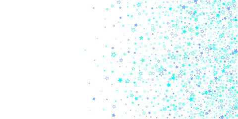 Blue, cyan, turquoise glitter stars confetti