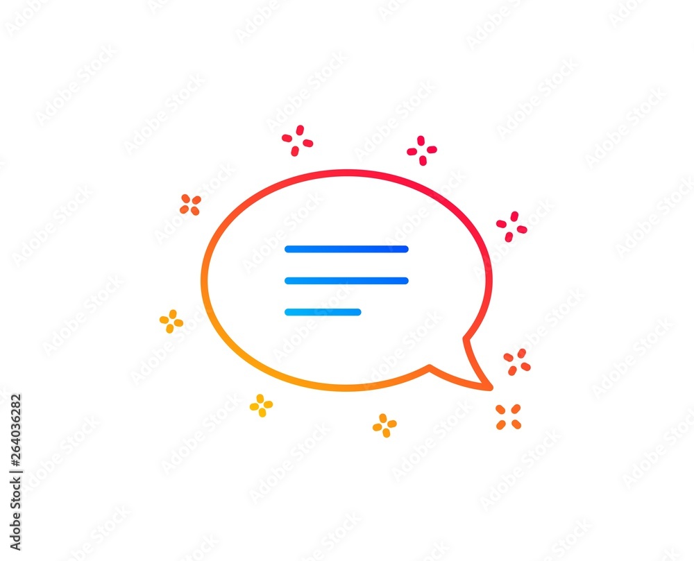 Poster chat line icon. speech bubble sign. communication or comment symbol. gradient design elements. linea