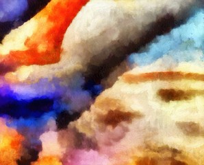 Abstract art painted texture background. Textured oil strokes and splashes on canvas. Simple creativity pattern for design. Close up macro palette in mixed colors. Original grunge backdrop.