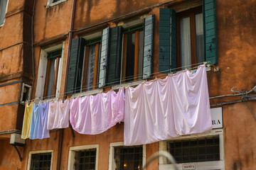 colorful houses in venice and city views and canals 